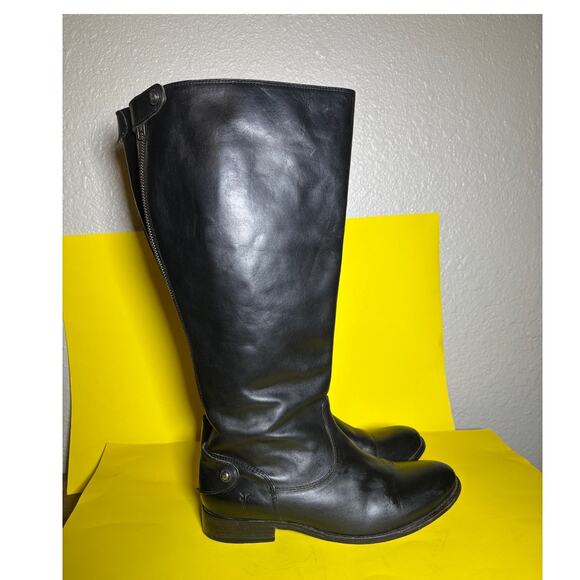 Frye Women's Melissa Tall Black Leather Riding Boots Back Zipper 34766431 sz 8.5 - Picture 5 of 9